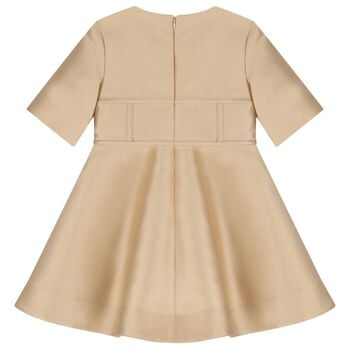 Girls Beige Mikado Dress