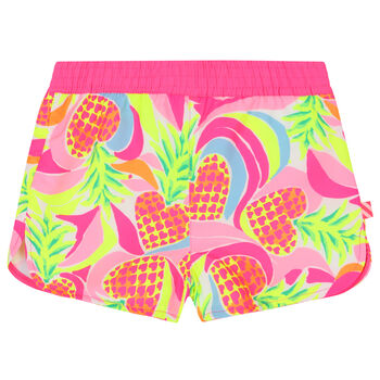 Girls Pink Pineapple Swim Shorts