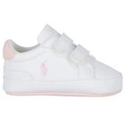 Baby Girls White Logo Trainers, 1, hi-res