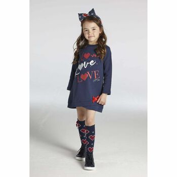 Girls Navy Jumper Dress