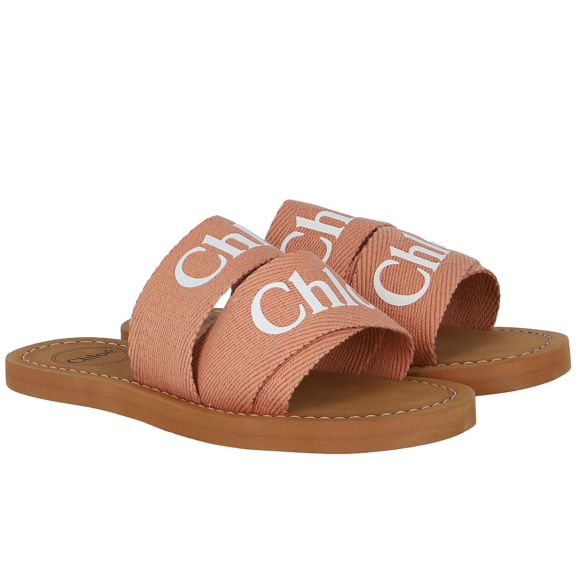 CHLOE Girls Woody Logo Sliders Junior Couture