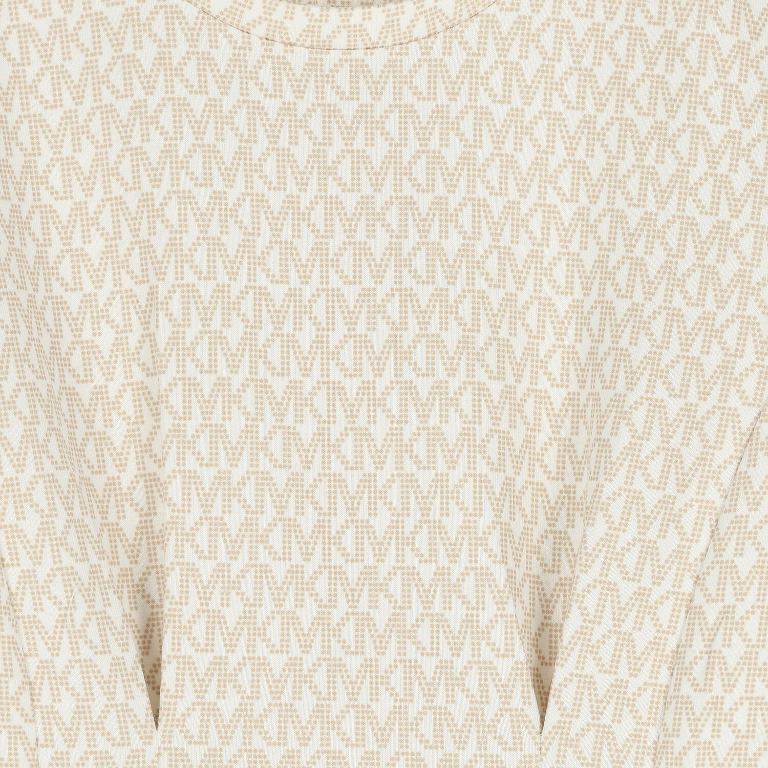 Girls Beige Logo Dress, 1, hi-res