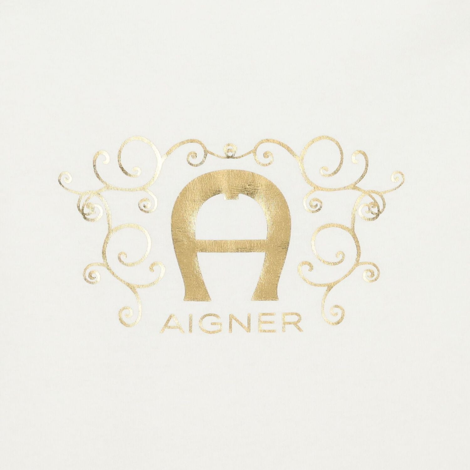 Baby Girls Ivory & Gold Logo Nest, 1, hi-res