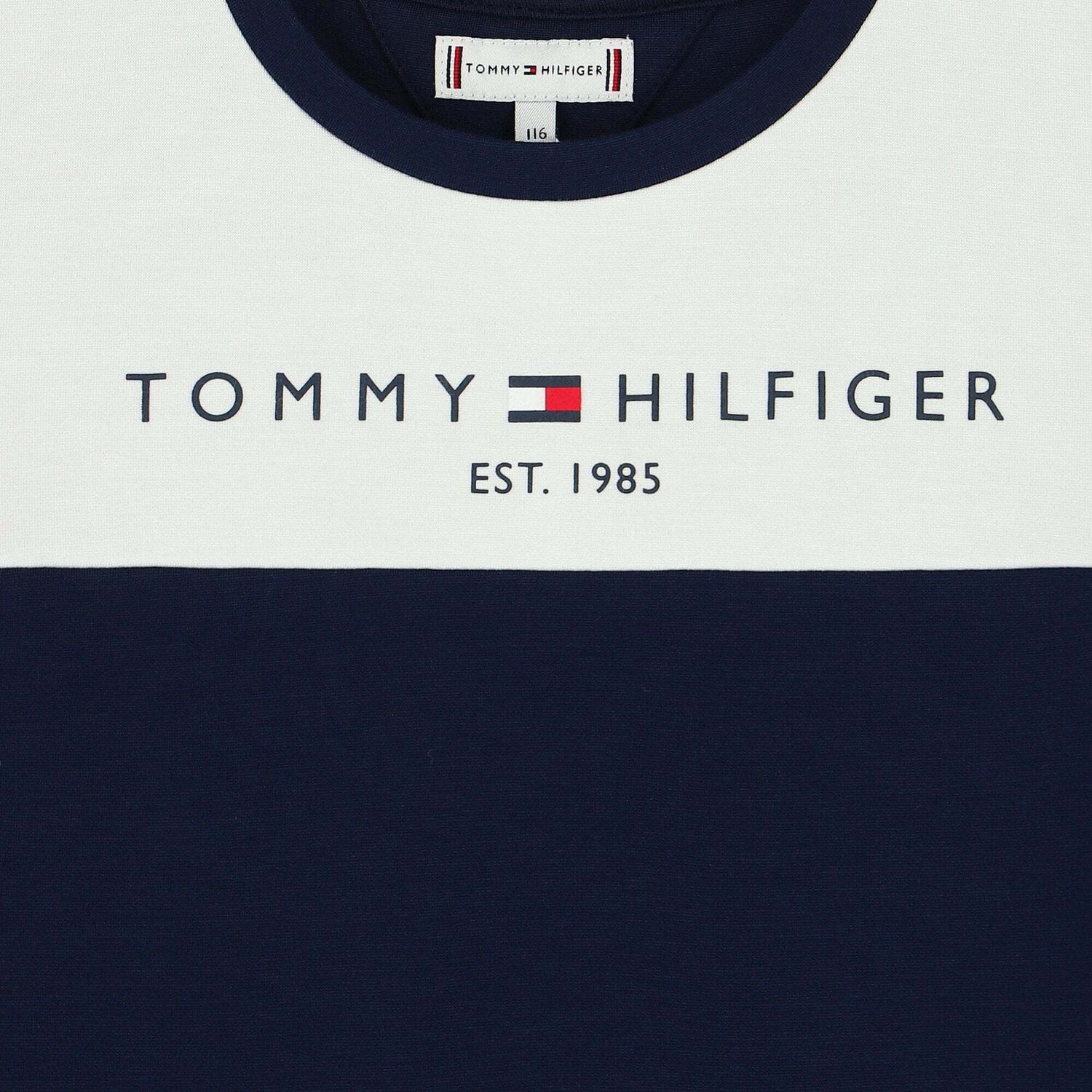 Girls White, Navy & Red Logo Dress, 1, hi-res image number null