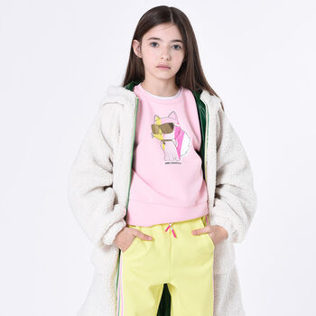 Girls Pink Choupette Logo Sweatshirt