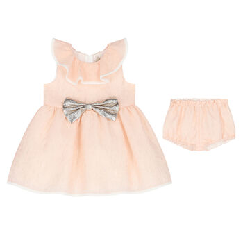 Baby Girls Pink Organza Dress Set