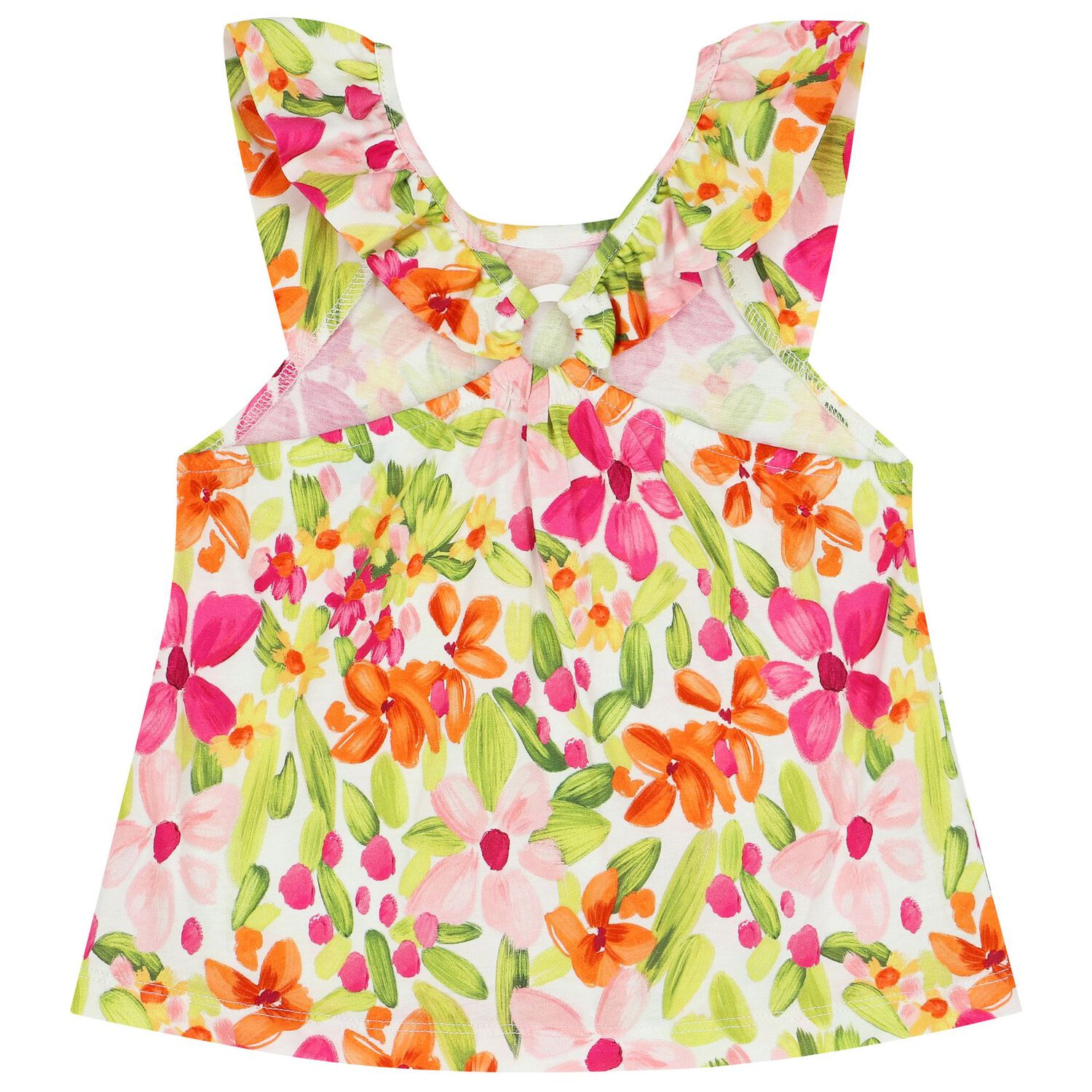 Girls Orange & White Skirt Set (3 Piece), 1, hi-res