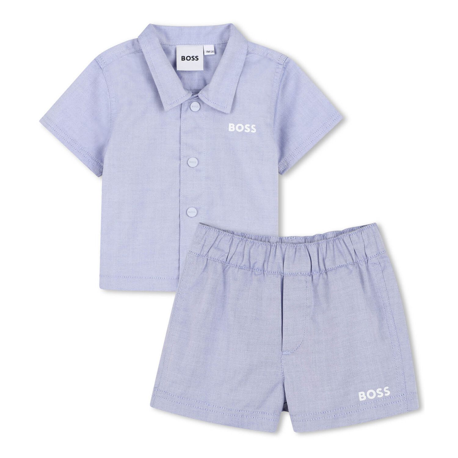 Baby Boys Blue Logo Shorts Set, 1, hi-res