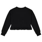 Girls Black Teddy Bear Logo Sweatshirt, 1, hi-res