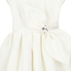 Girls White Bow Dress, 1, hi-res