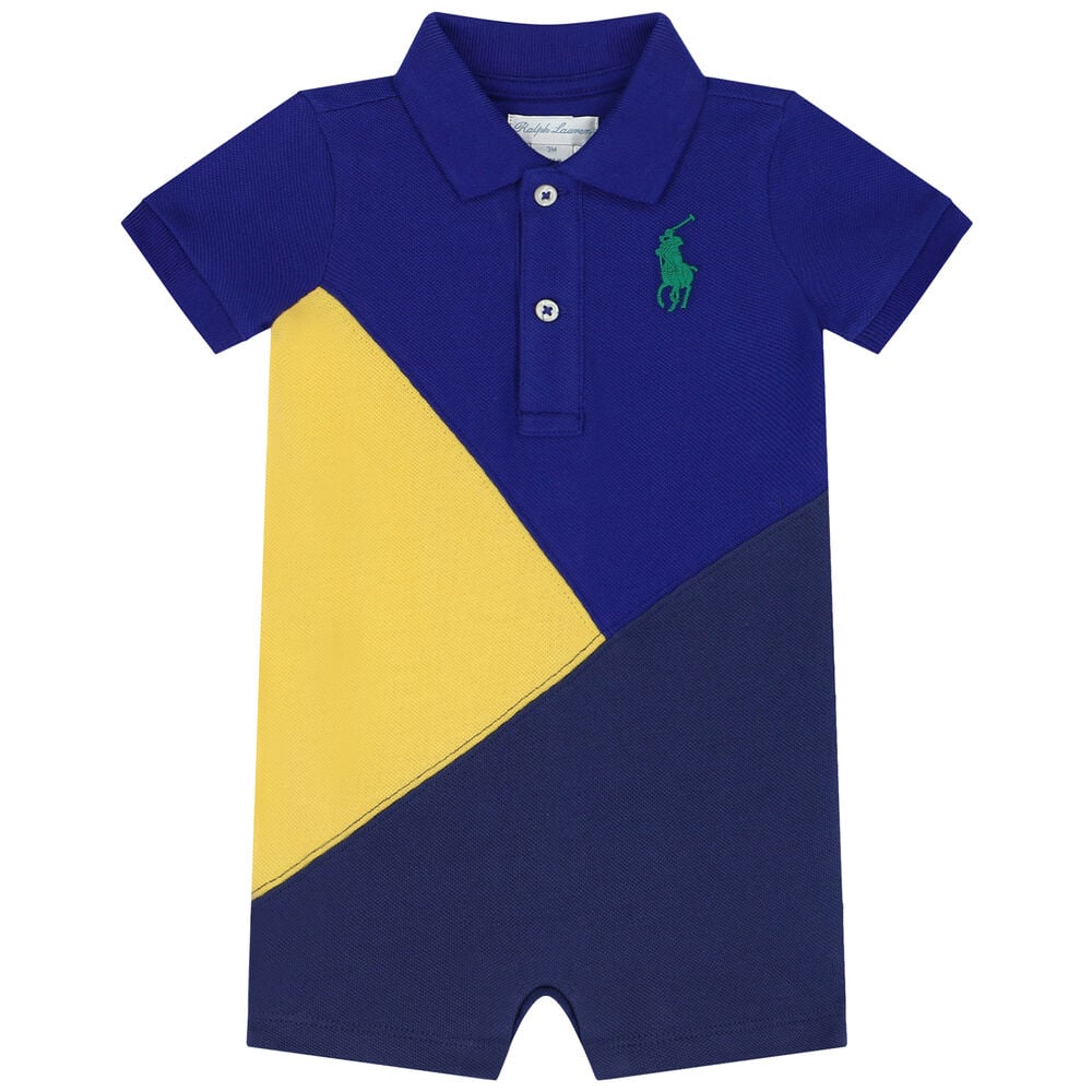 Jacob Short Sleeve Polo Romper in Yellow main image 0