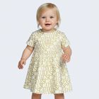 Younger Girls Ivory & Gold Logo Dress, 1, hi-res