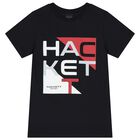 Boys Black Logo T-Shirt, 2, hi-res