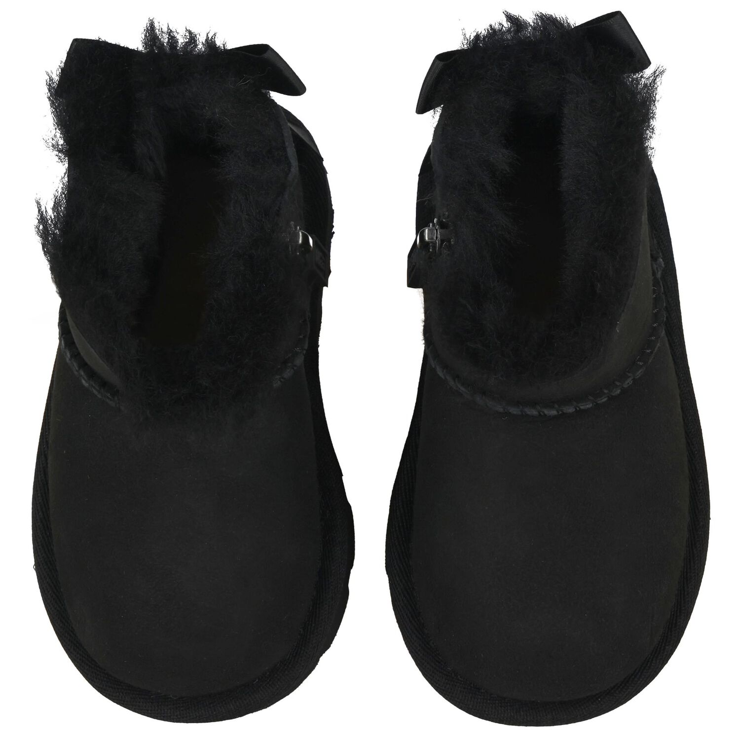 Younger Girls Black Ultra Mini Bailey Bow Boots, 1, hi-res