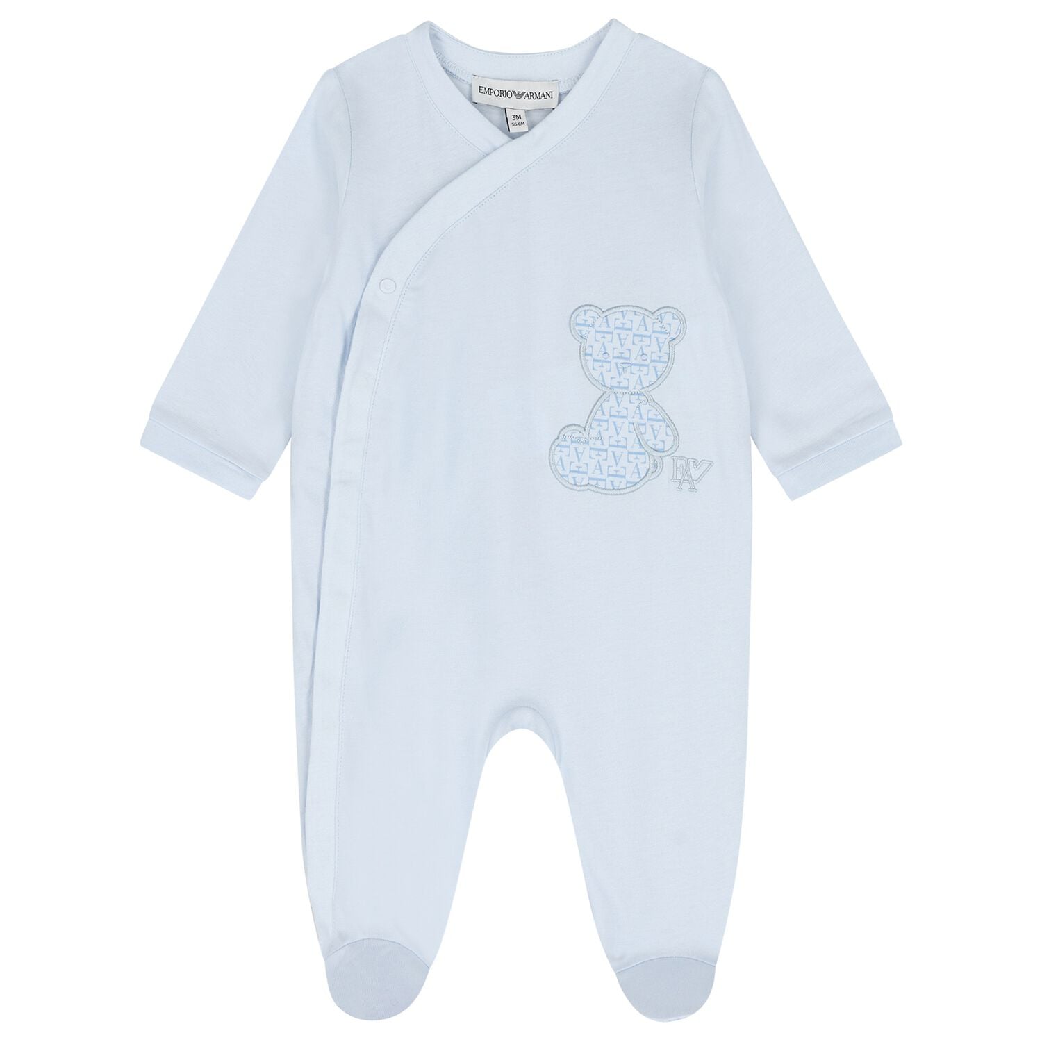 Baby Boys Blue Teddy Bear Babygrow, 2, hi-res