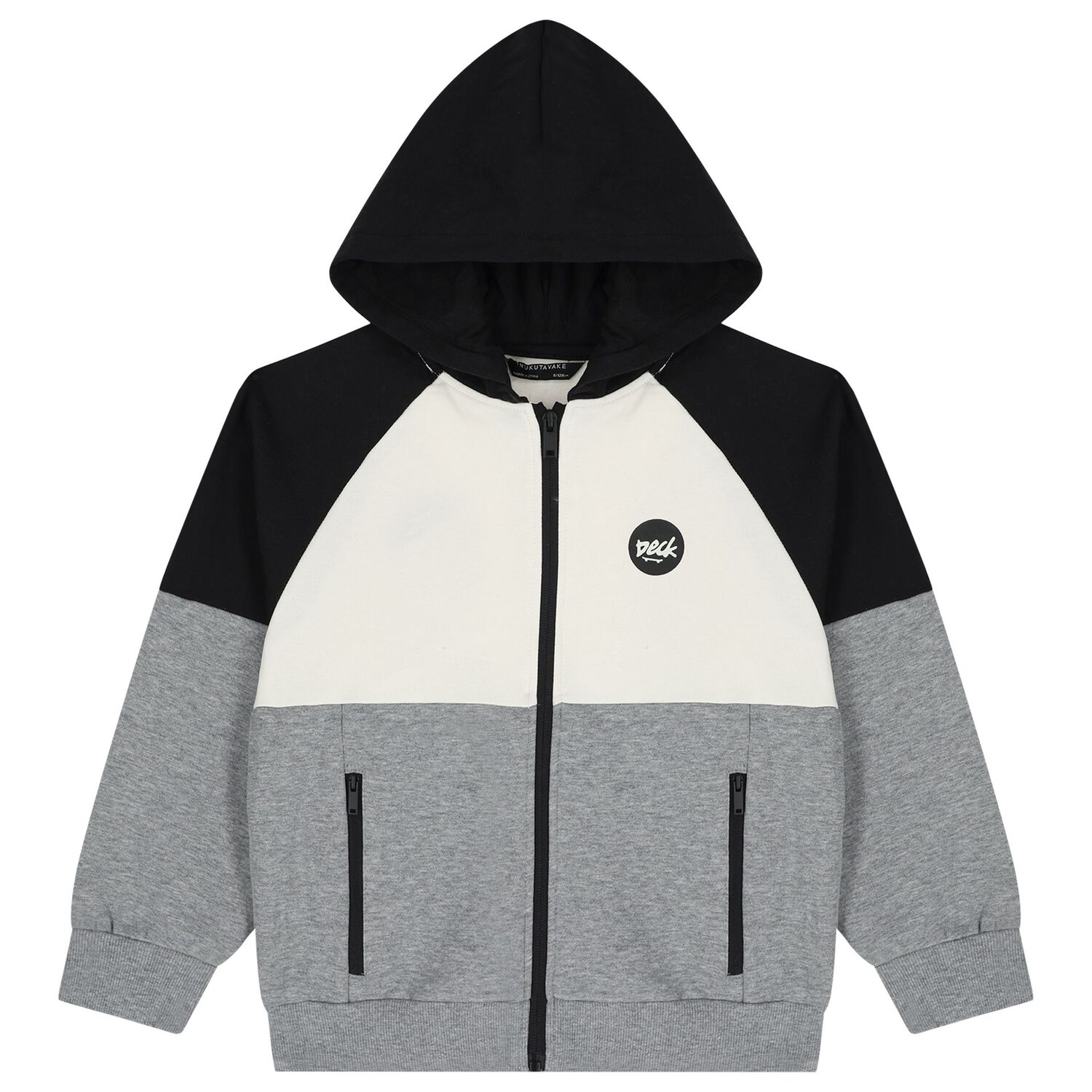 Boys Black, Ivory & Grey Tracksuit, 1, hi-res