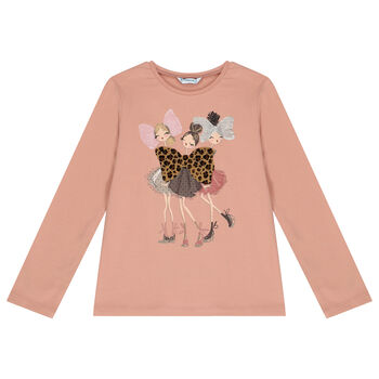 Girls Pink Cotton Jersey Top