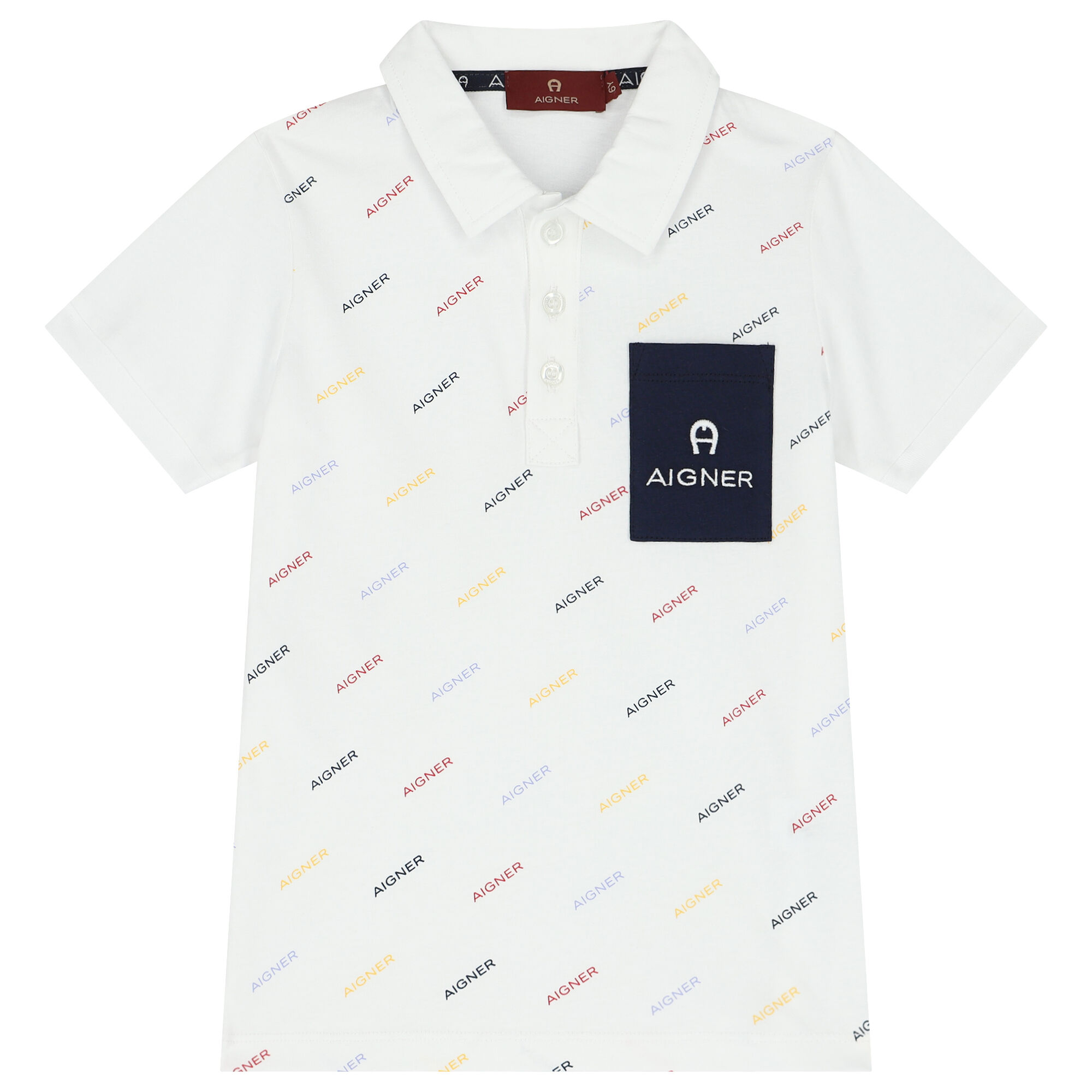 Aigner Boys White Logo Polo Shirt Junior Couture USA