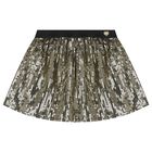 Girls Black & Gold Sequins Skirt, 1, hi-res