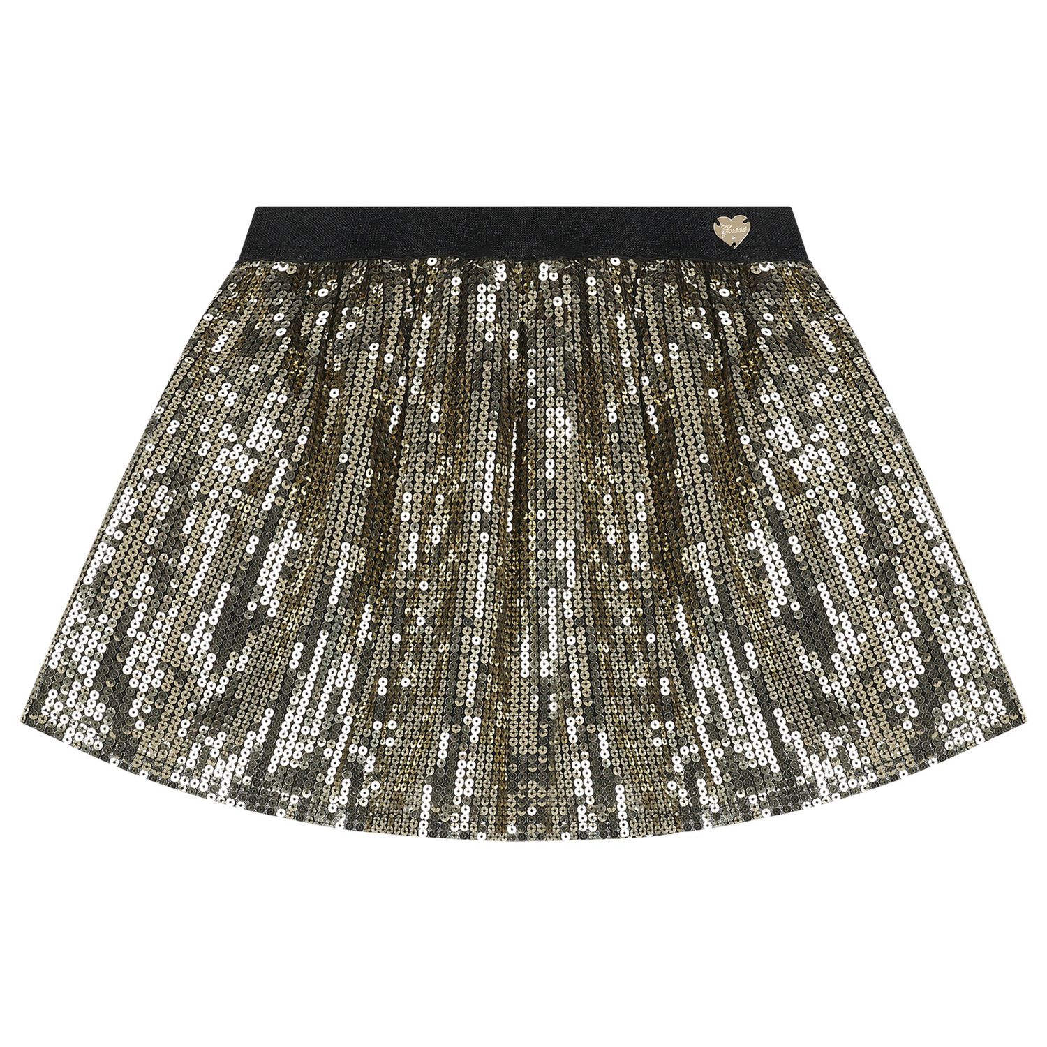 Girls Black & Gold Sequins Skirt, 1, hi-res image number null