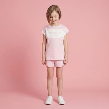 Girls Pink Logo Dress