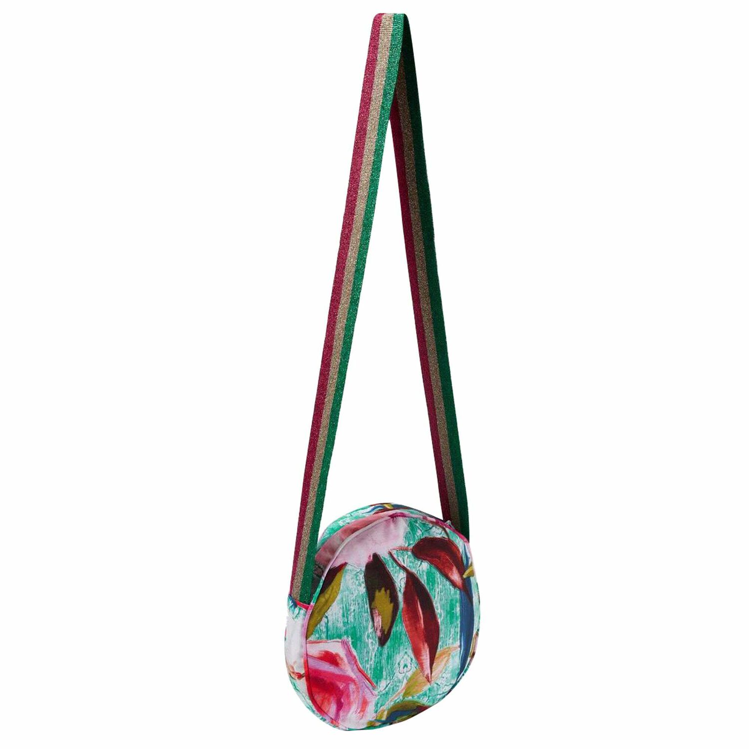 حقيبة مطبعة بالزهور باللونين الأخضر والوردي, 1, hi-res image number null