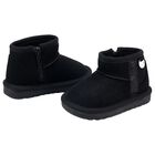 Younger Girls Black Faux Suede Boots, 2, hi-res