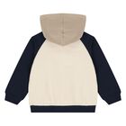 Younger Boys Beige & Navy Blue Tracksuit Set, 3, hi-res