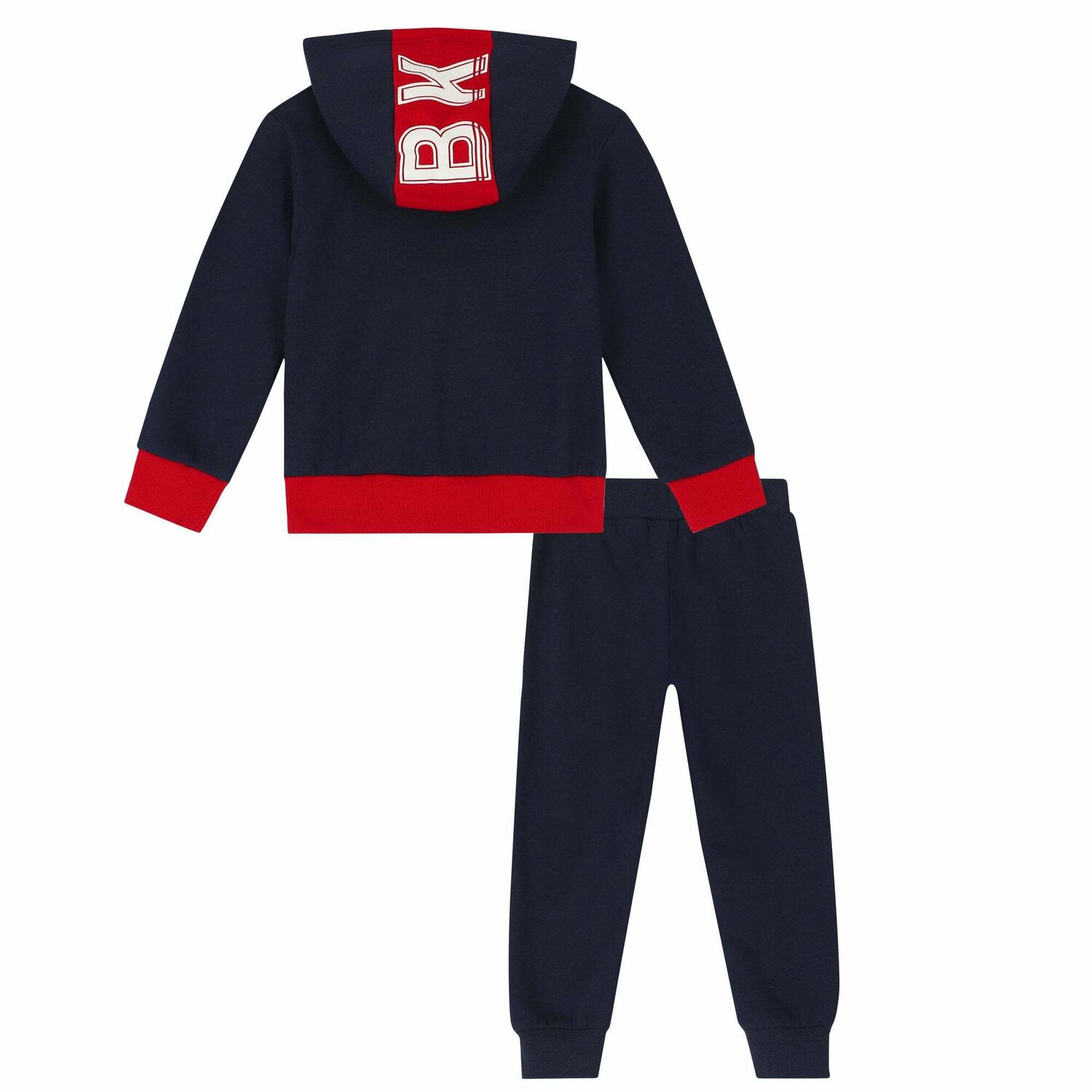 Boys Navy Blue & Red Tracksuit, 1, hi-res