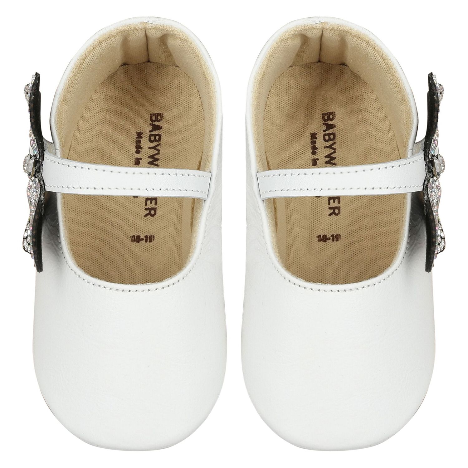 حذاء بنات بطبعة فراشة باللون الأبيض, 2, hi-res image number null