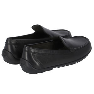 Boys Black Leather Loafers