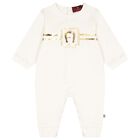 Ivory & Gold Logo Romper, 1, hi-res
