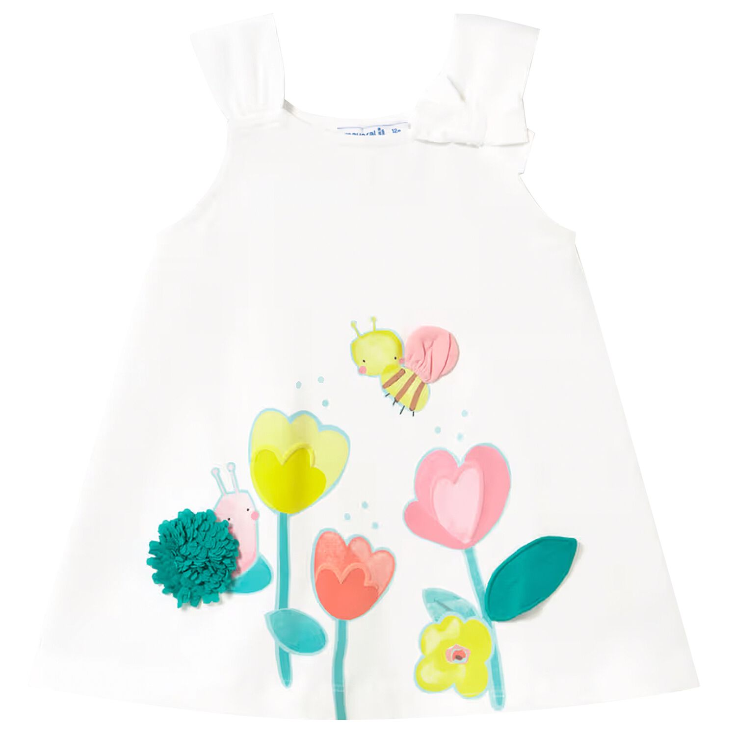 فستان للبنات الصغيرات باللون الابيض , 3, hi-res