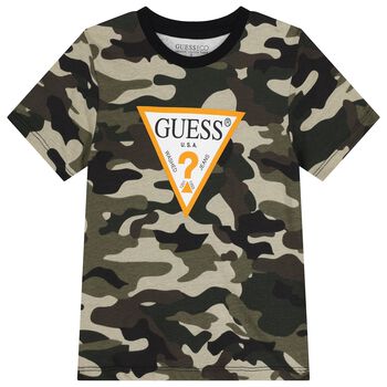 Boys Green Camouflage T-Shirt