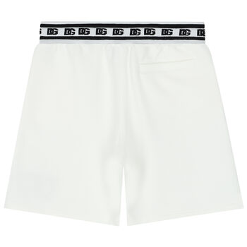 White Logo Shorts