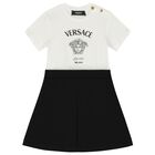 Girls White & Black Medusa Dress, 1, hi-res