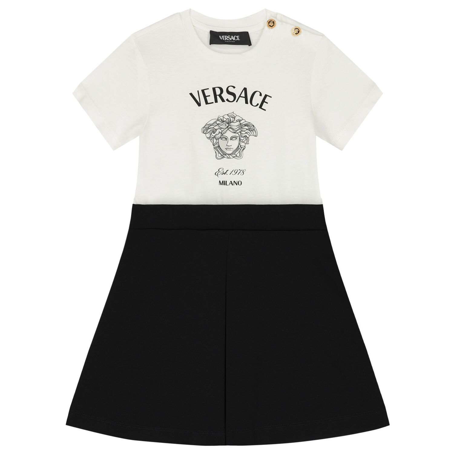 Girls White & Black Medusa Dress, 1, hi-res image number null