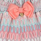 شورت بنات كروشيه محبوك باللون الوردي والأزرق, 1, hi-res