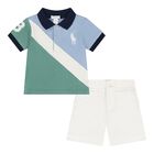 Baby Multi-Coloured Logo Shorts Set, 1, hi-res