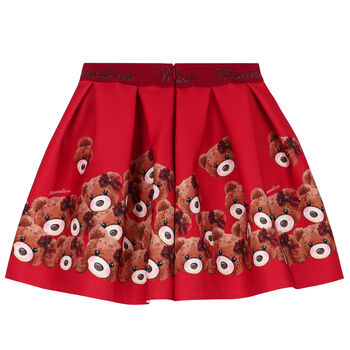 Girls Red Teddy Bear Skirt
