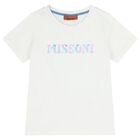 Girls White Logo T-Shirt , 1, hi-res