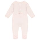 Baby Girls White & Pink Boke Flower Babygrows ( 2 Pack ), 2, hi-res