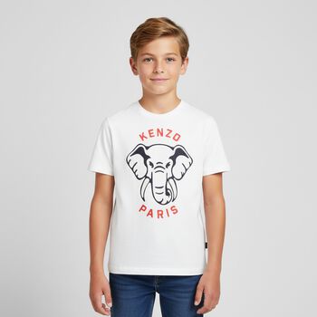 Boys White Elephant Logo T-Shirt, 1 Boys White Elephant Logo T-Shirt
