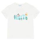 Girls White Cotton T-Shirt, 2, hi-res