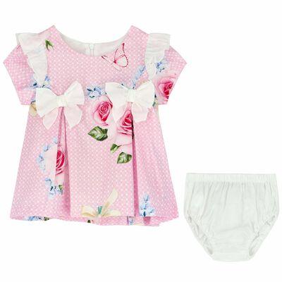 Baby Girls Pink Floral Dress Set