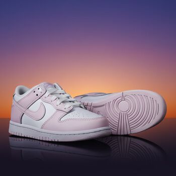 Girls White & Pink Dunk Low Trainers