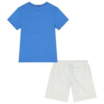 Boys Blue & Grey Shorts Set