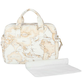 Beige Geo Map Baby Changing Bag