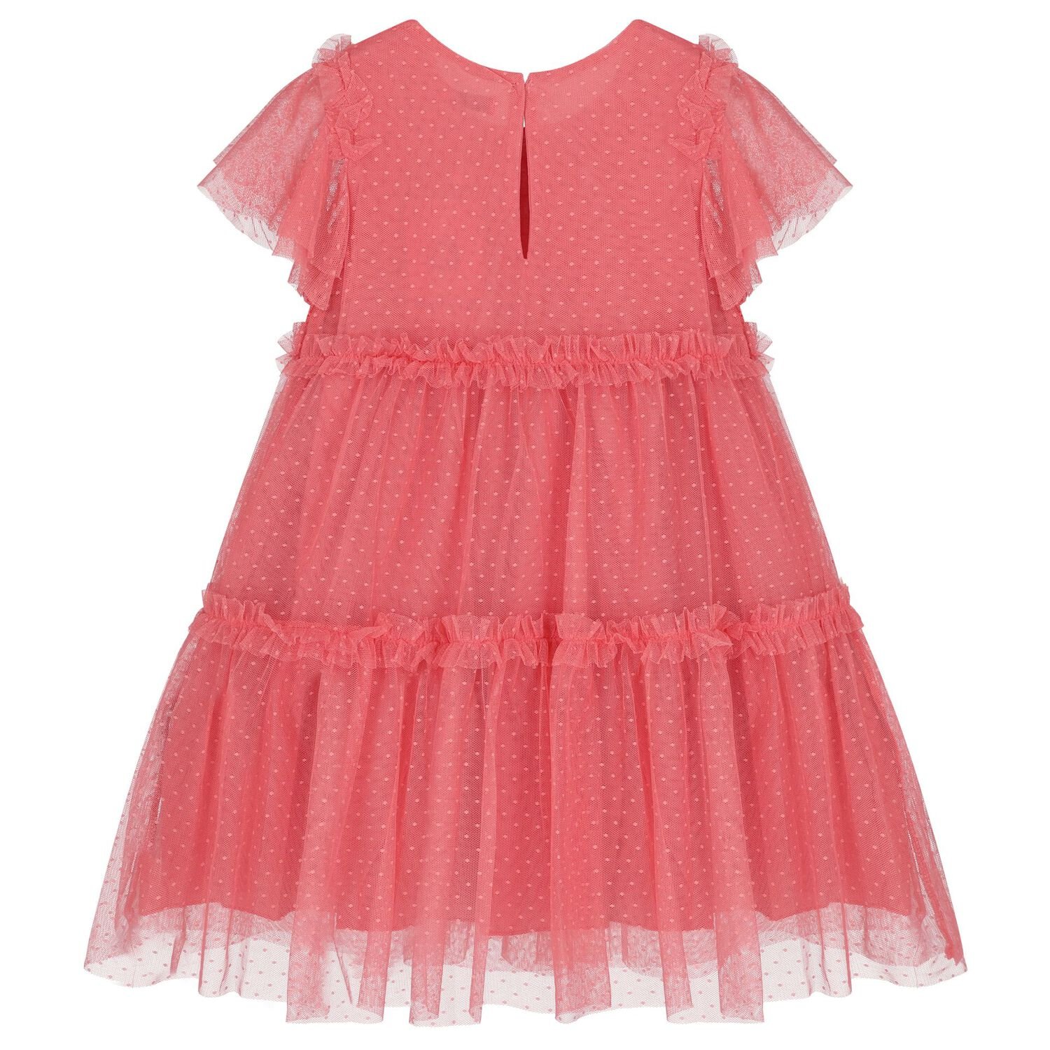 Girls Pink Tulle Dress, 3, hi-res