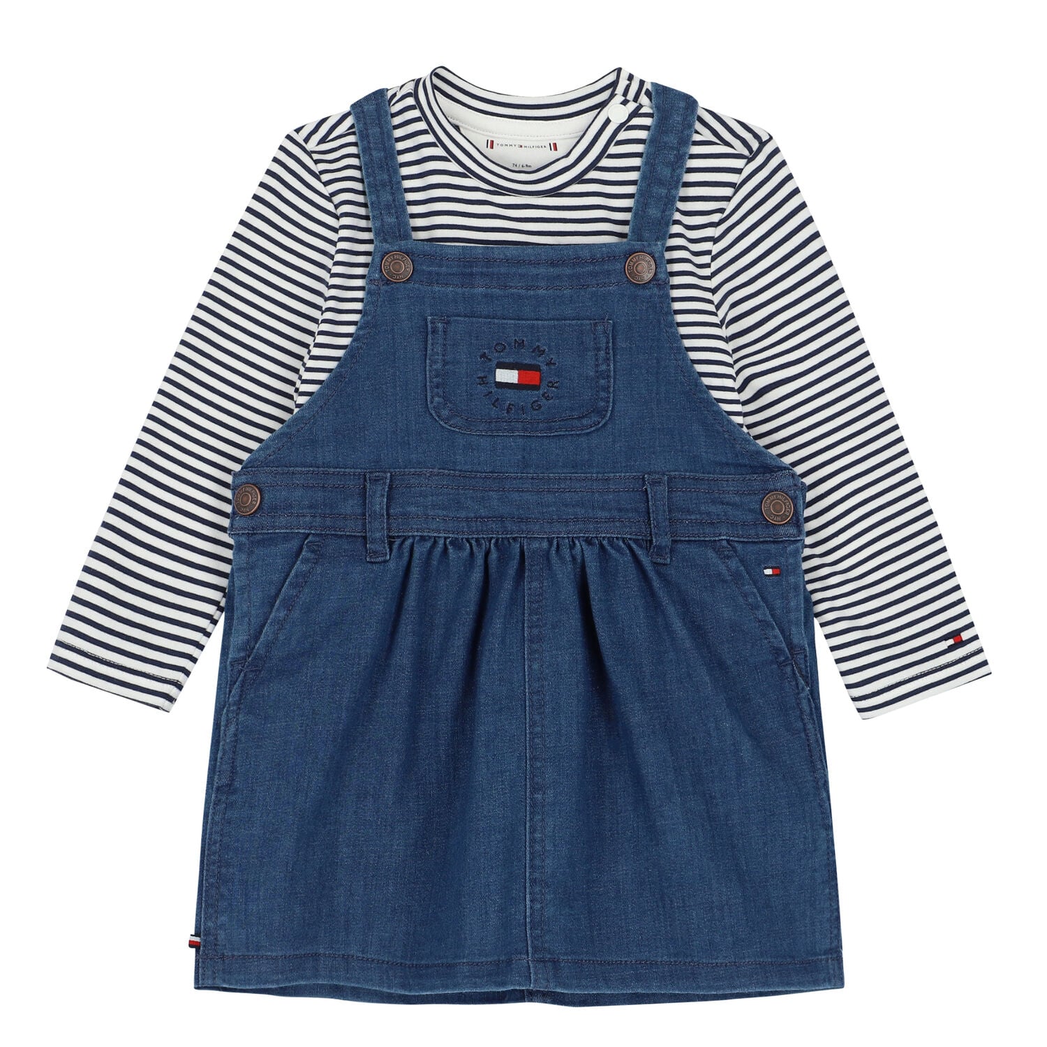 white christmas dresses Off White Cotton Denim Overall Skirt Dress main image 1